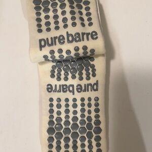 Pure Barre Cream and Gray Athletic Socks